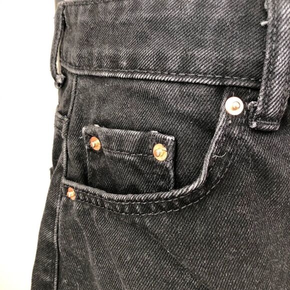 Bershka Denim Black Asymmetrical Jean Skirt Button Fly 4 - Picture 5 of 8